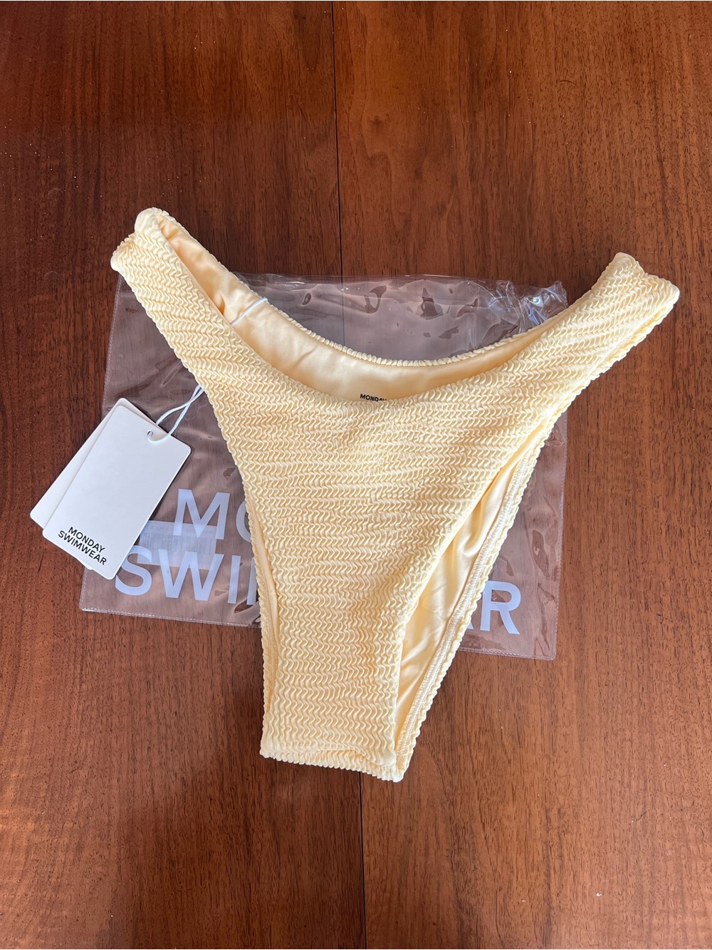 Monday Swimwear Soft Pale Yellow High-Cut Bikini Bottom